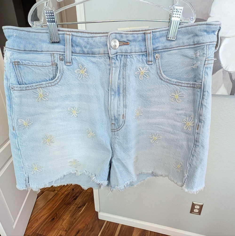 American Eagle Outfitters Floral Embroidered Mom Short Size 10❤️
